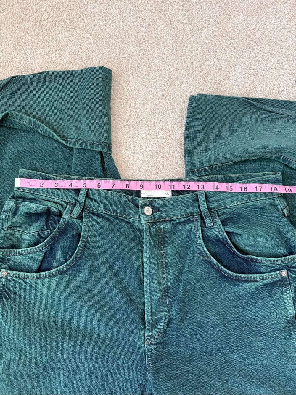 Free People Final Countdown Cuffed Low-Rise Jeans in Luke Green - Picture 6 of 12